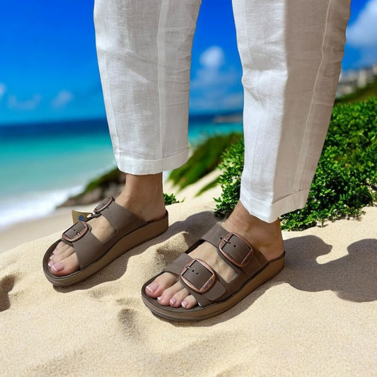 Sandalo FANTASY SANDALS in nabuk fango S310 despoina