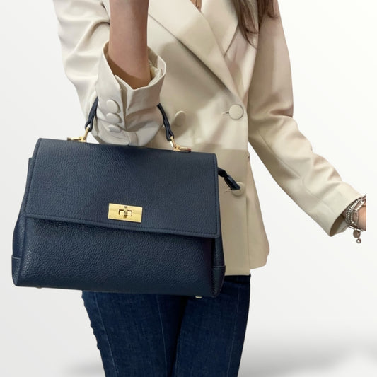 Medium bag con tracolla interna blu 130 blu
