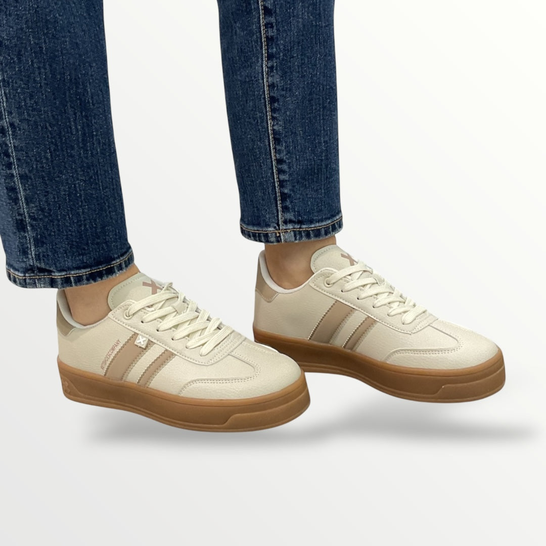 Sneakers donna in pelle beige xty shoes 143645 beige