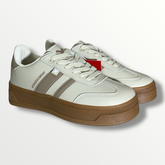 Sneakers donna in pelle beige xty shoes 143645 beige