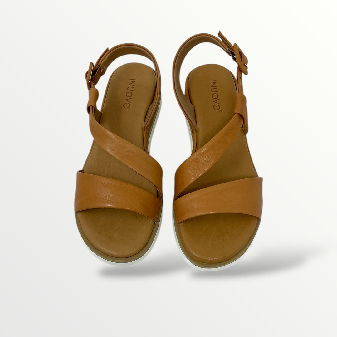 Sandalo INUOVO in pelle cuoio 113060