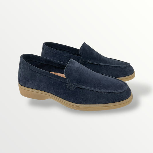 Mocassino modello loro in camoscio blu PPblu